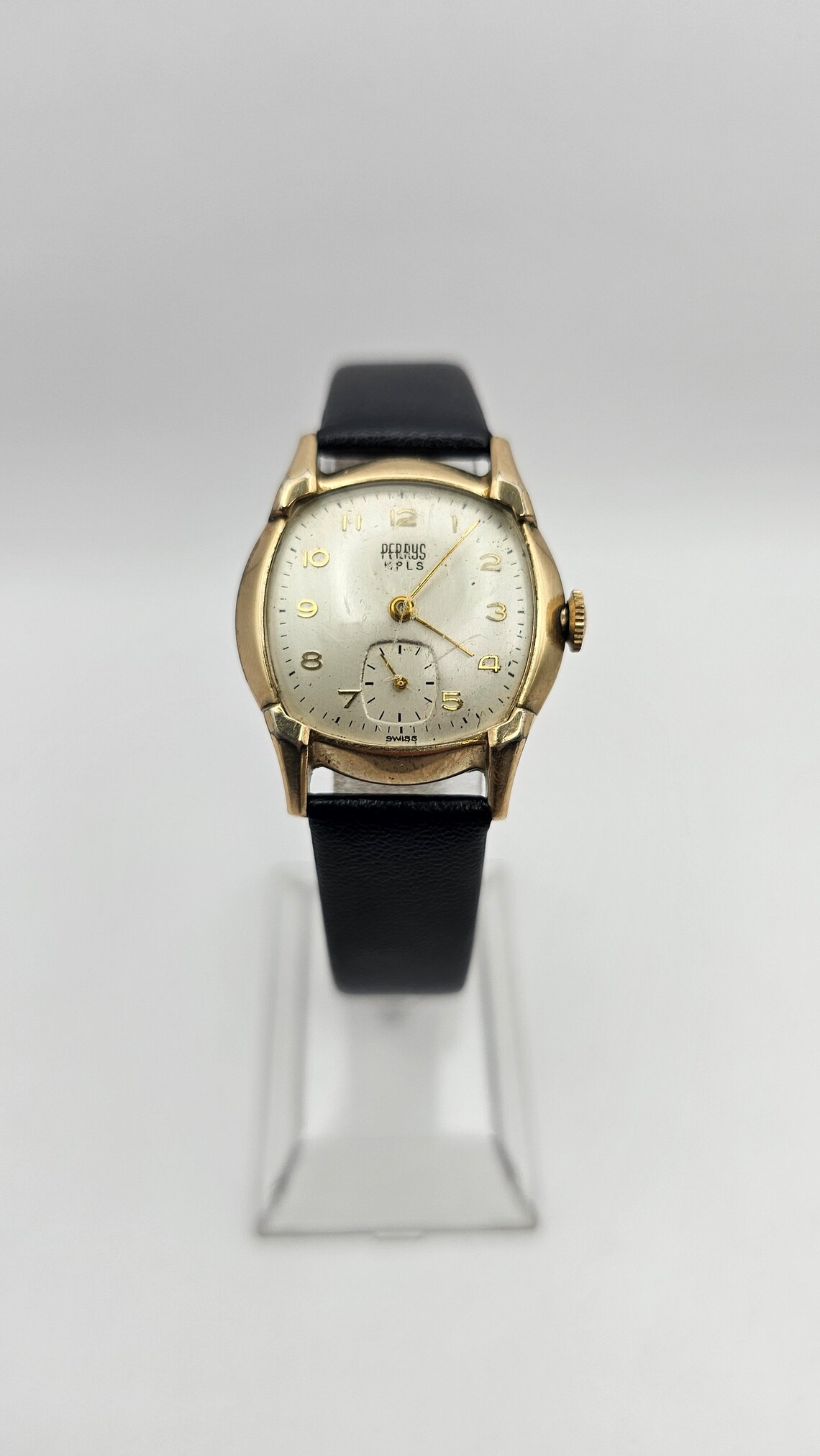 Vintage 1940's PERRYS MPLS 10K Gold Filled Bezel Watch With Subsecond ...