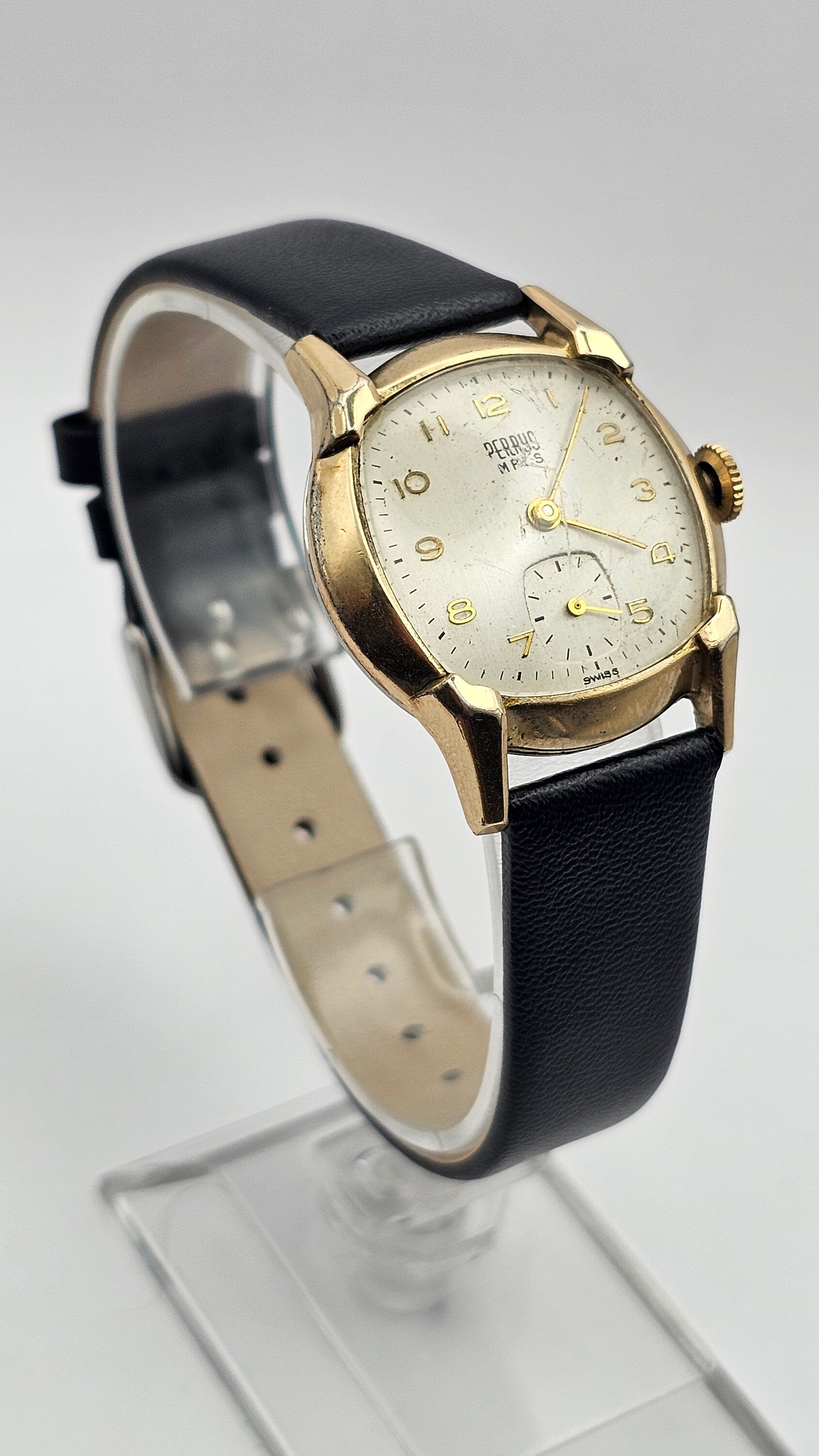 Vintage 1940's PERRYS MPLS 10K Gold Filled Bezel Watch With Subsecond ...