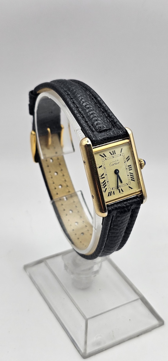 ヴィンテージ本物レディース マスト ドゥ カルティエ タンク クォーツ