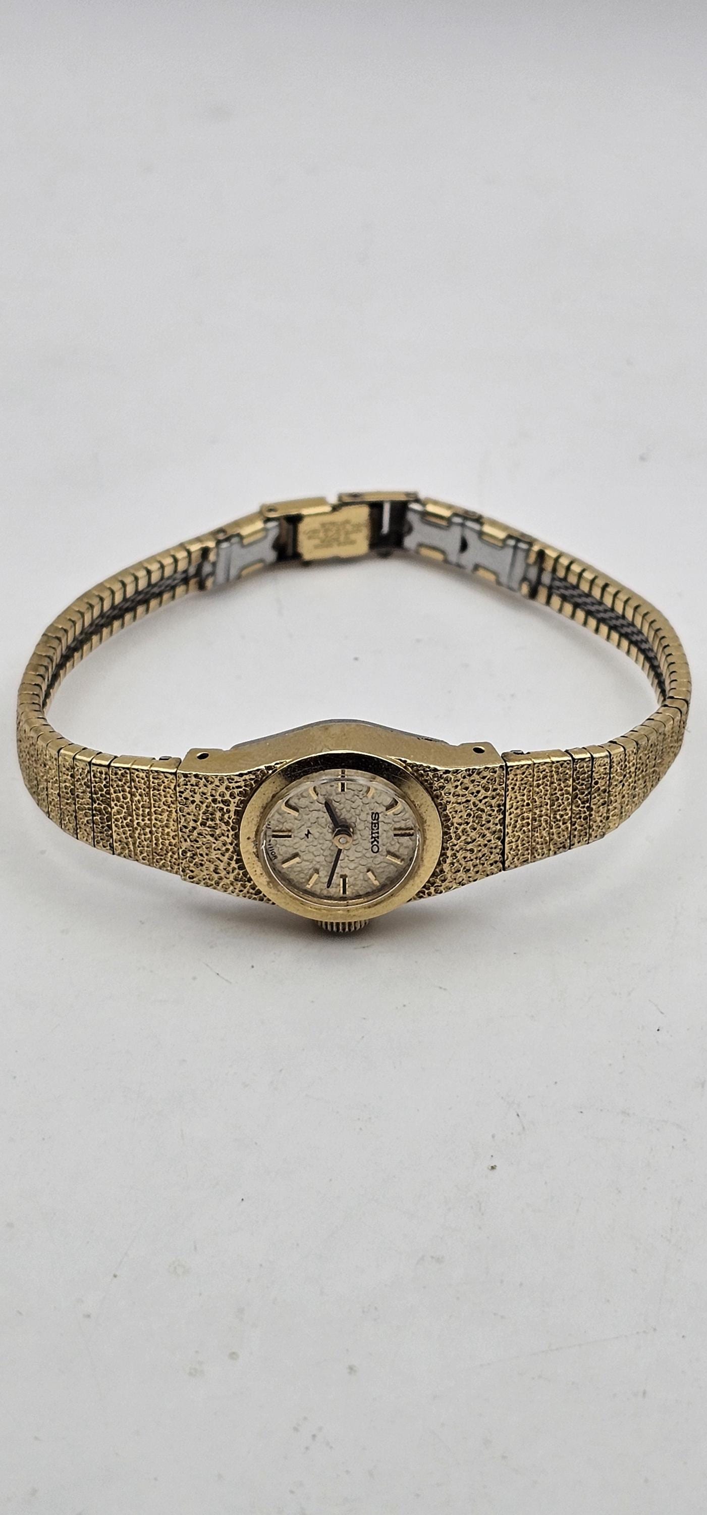 Beautiful Vintage Ladies Seiko Watch, Gold Tone Dial and