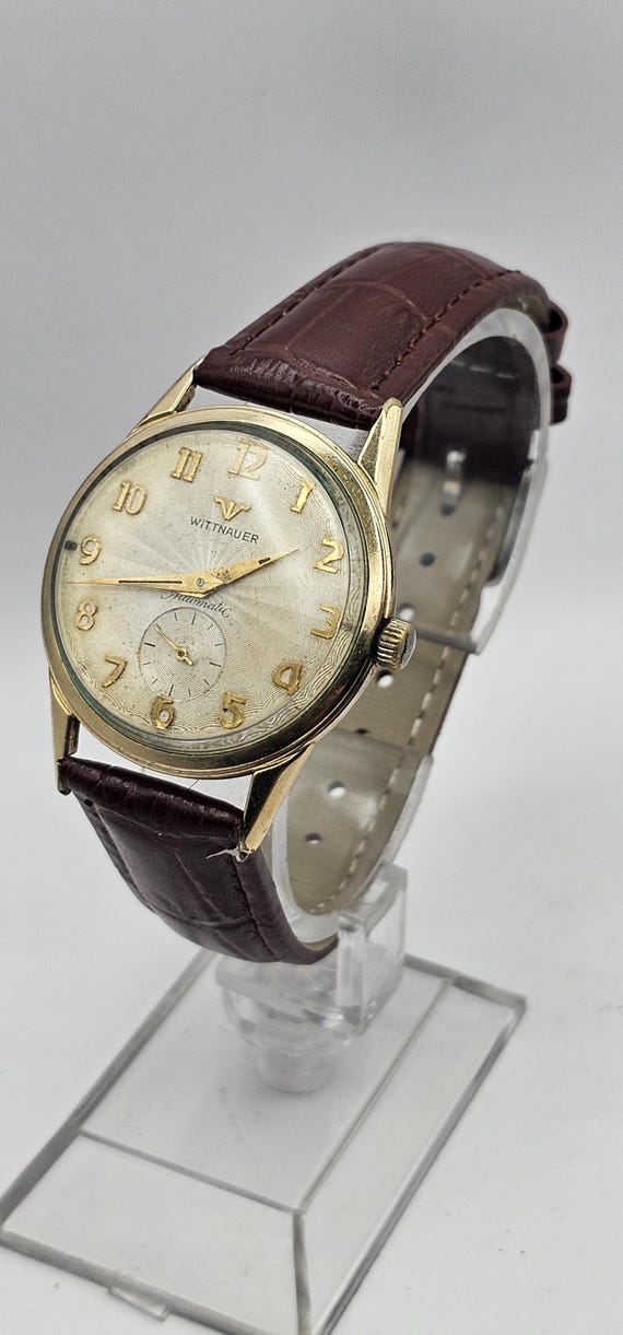 Wittnauer Longines Rare Vintage Watch Two-Tone Case White Dial Leather Strap Wittnauer Longines Rare Vintage Watch Two-Tone Case White  main image 4