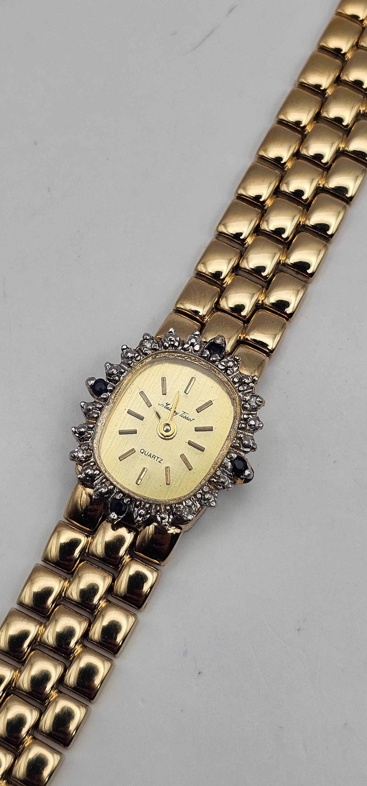 Beautiful Mathey Tissot Ladies Watch Diamond Bezel Gold Tone  display picture 1