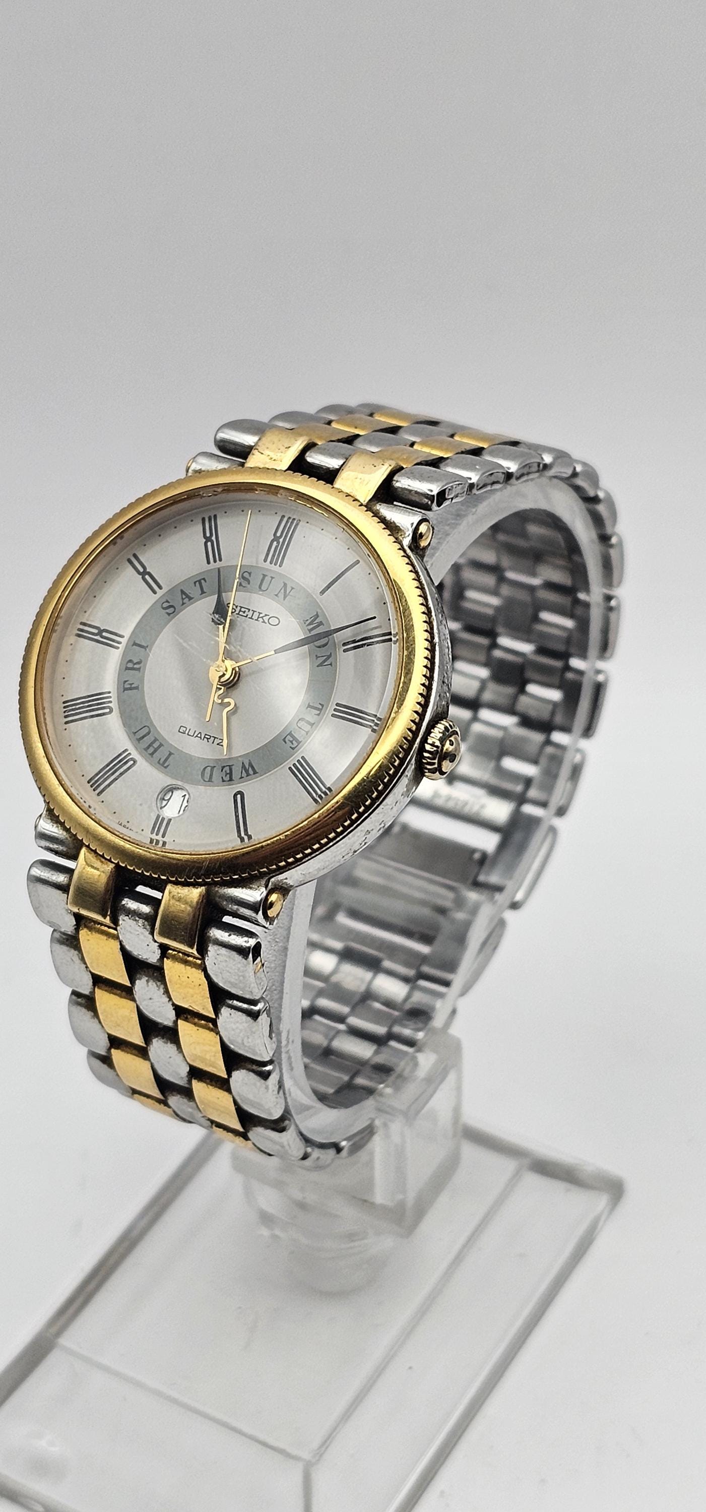 Vintage Seiko Oval Link Two Tone Watch – wear fortune