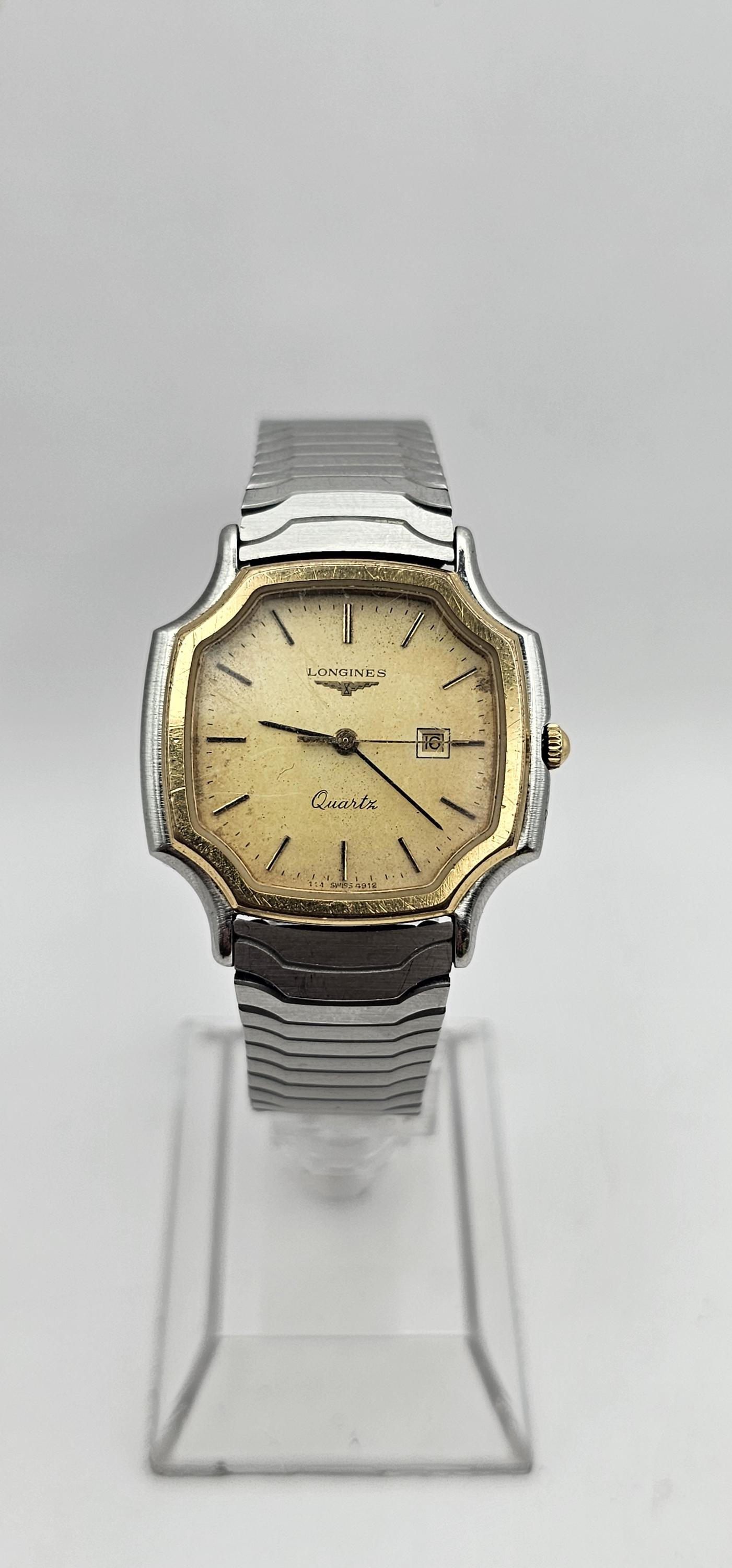 Vintage Unisex Longines Quartz 90s Eyecatching Date Watch, Swiss