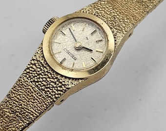Beautiful Vintage Ladies Seiko Watch, Gold Tone Dial and