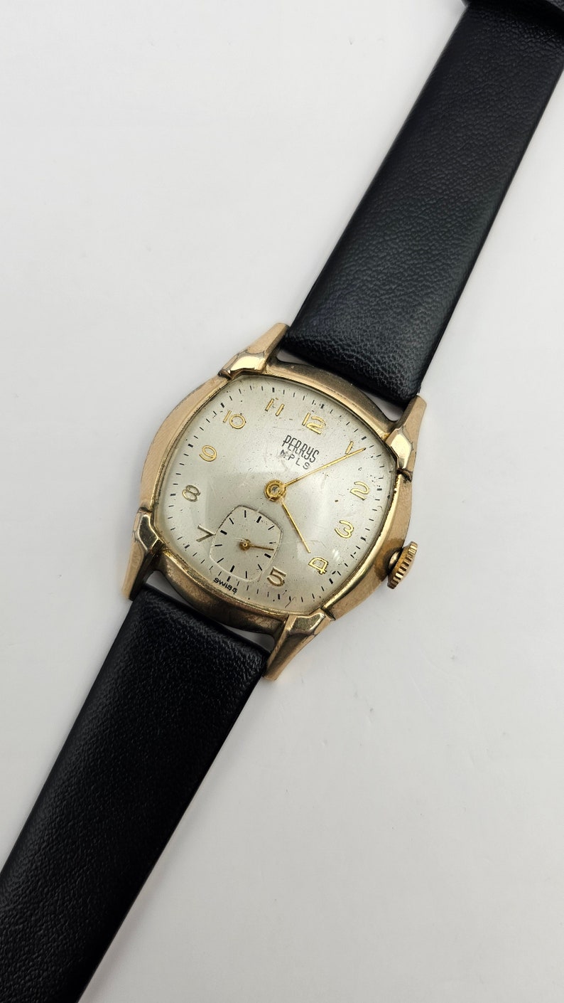 Vintage 1940's PERRYS MPLS 10K Gold Filled Bezel Watch With Subsecond ...