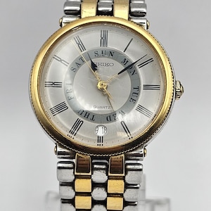 Ultra Rare & Vintage SEIKO Day Date 2 Tone Gold and Silver Watch Coin Edge Bezel, REF , 6F26-6019, New battery, Gift for him