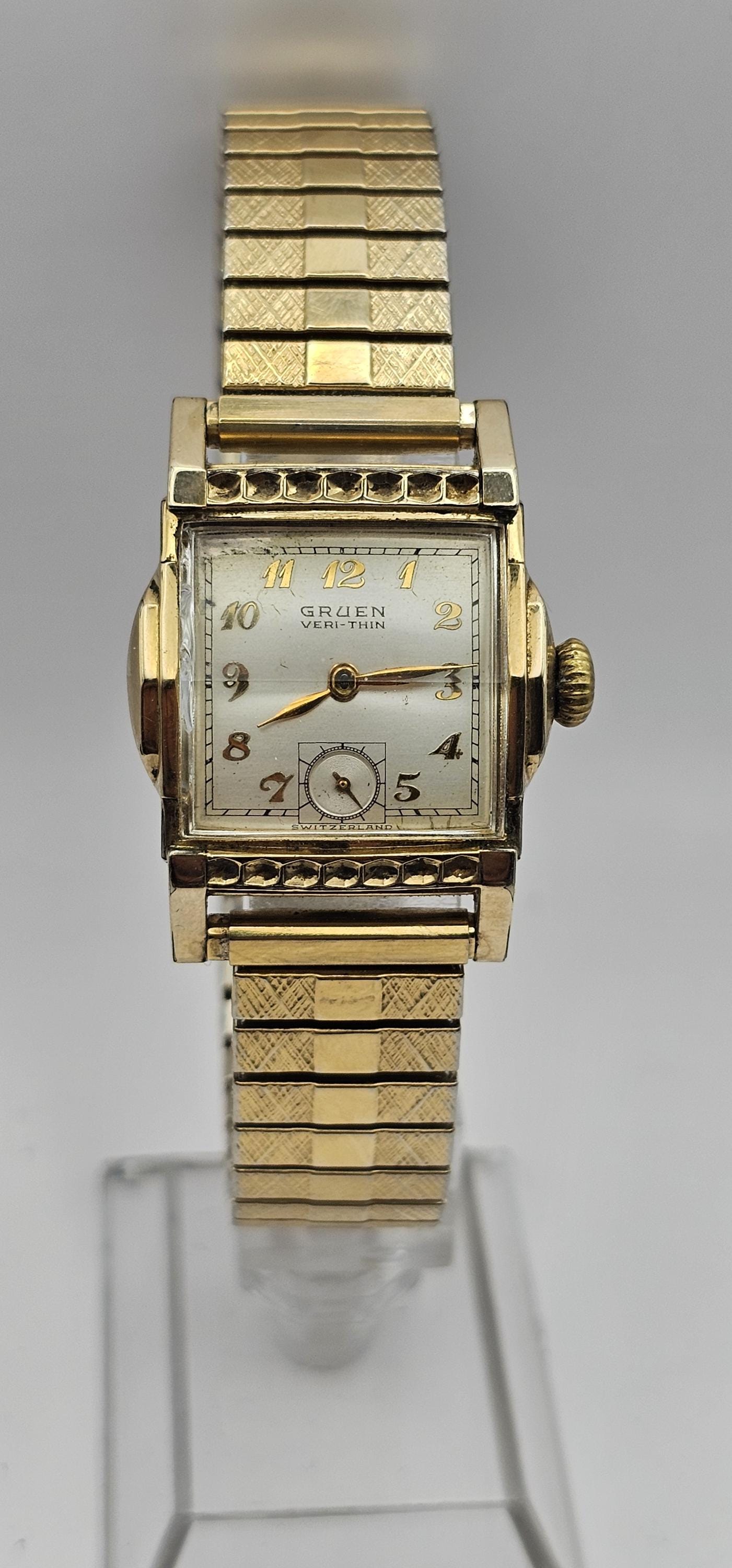 Swiss Vintage Gruen Veri Thin Tank Watch, Subseconds Dial, Unisex