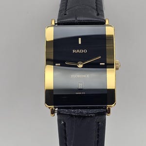 Amazing Rado Florence 160.3605.2N Quartz Black Dial Mens Tank