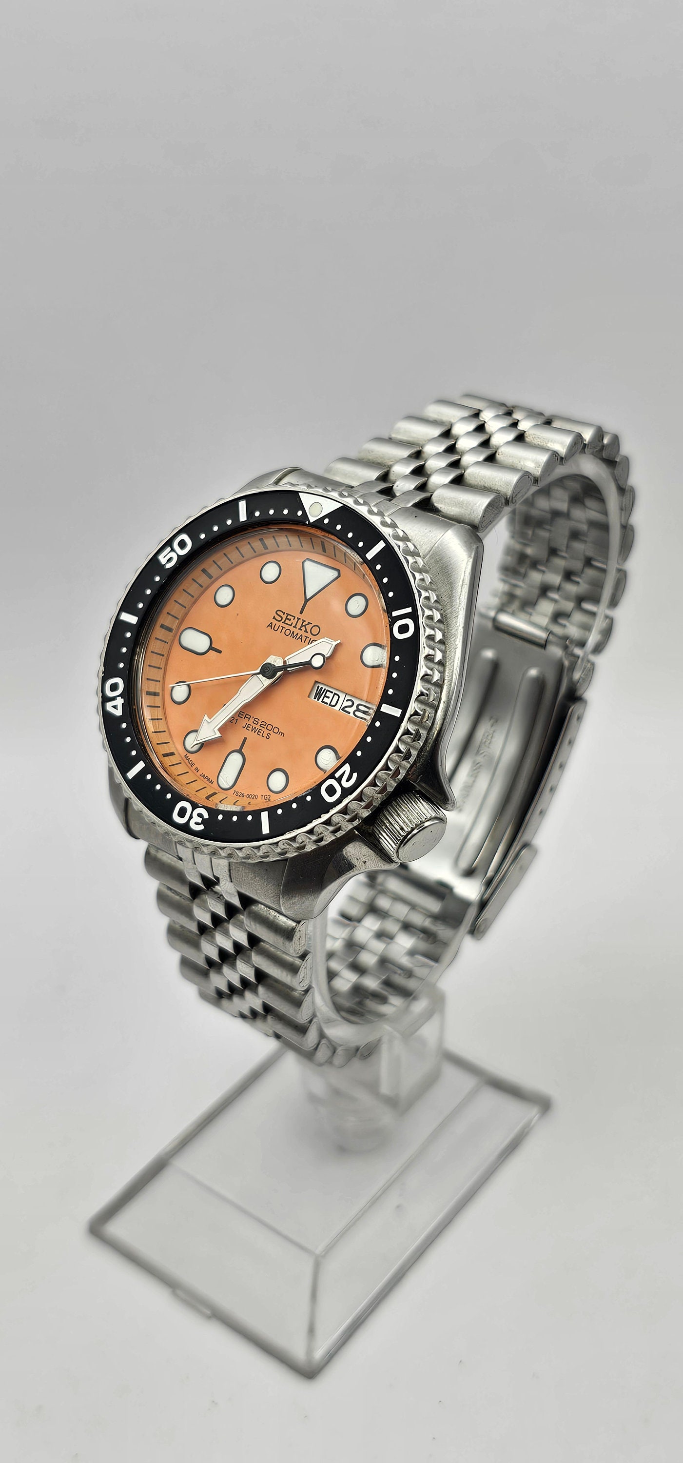 SEIKO 7S26-0020 SKX011J2 Automatic Orange Dial Men's Diver's Watch