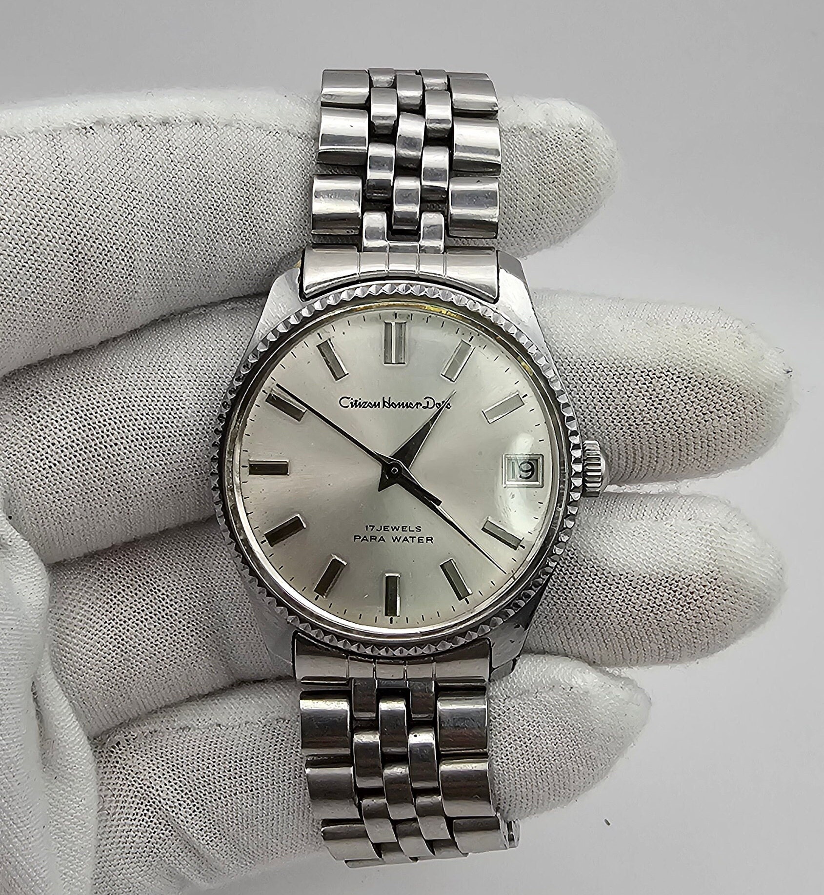 Rare Japan Wristwatch Citizen Homer Date Para Water 17