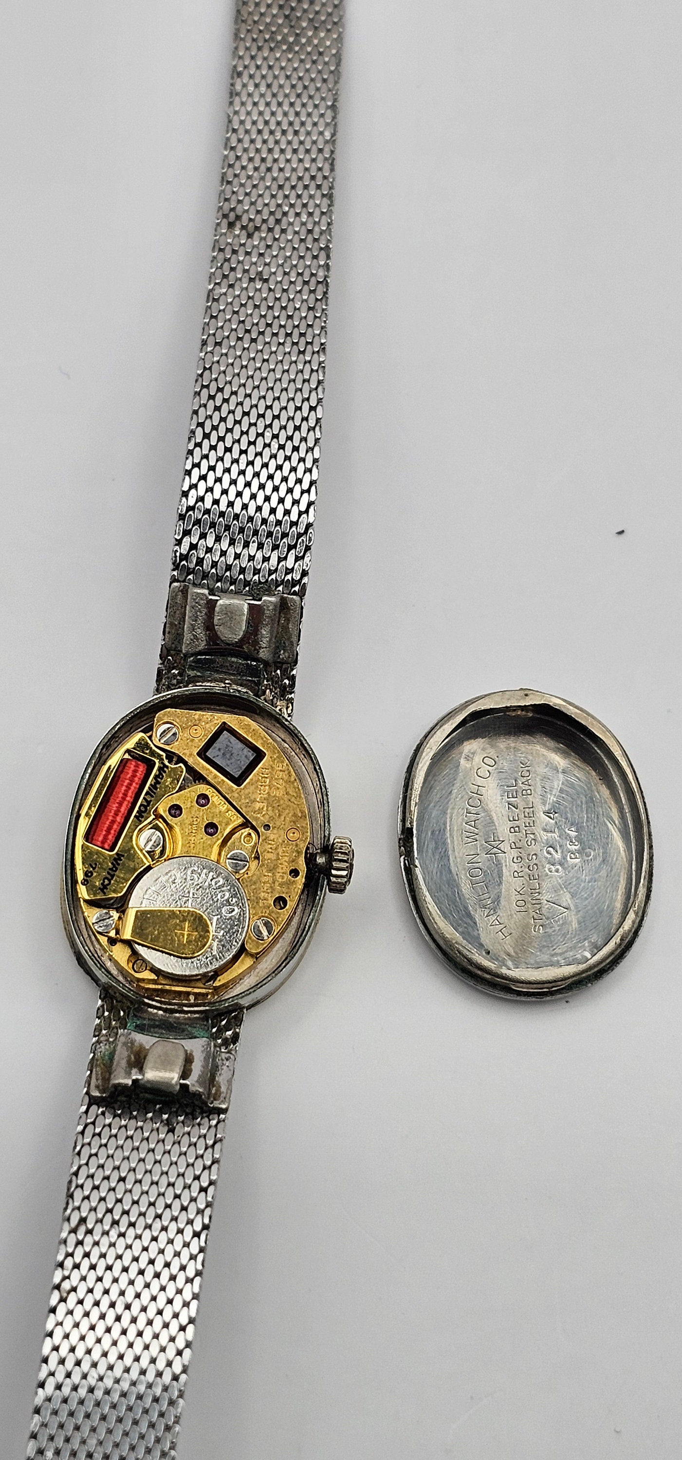 Rare Vintage Women's Watch Hamilton Silver Tone 10K GOLD RGP Bezel With ...