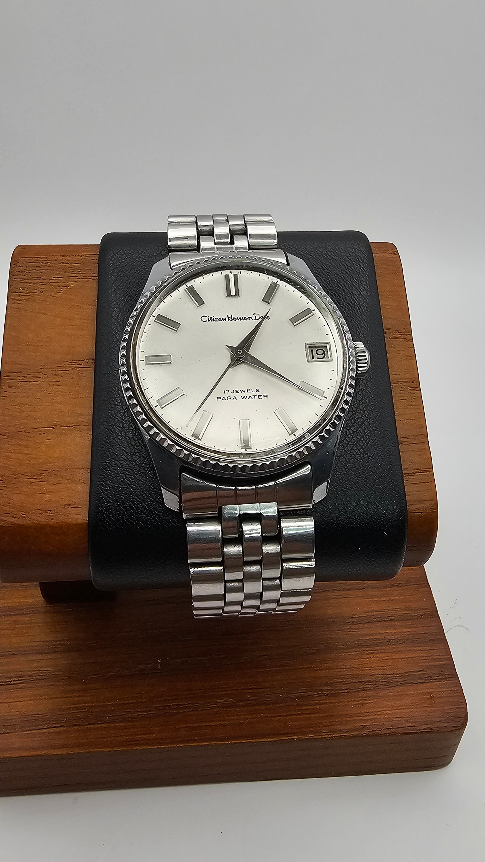 Rare Japan Wristwatch Citizen Homer Date Para Water 17 Jewels 
