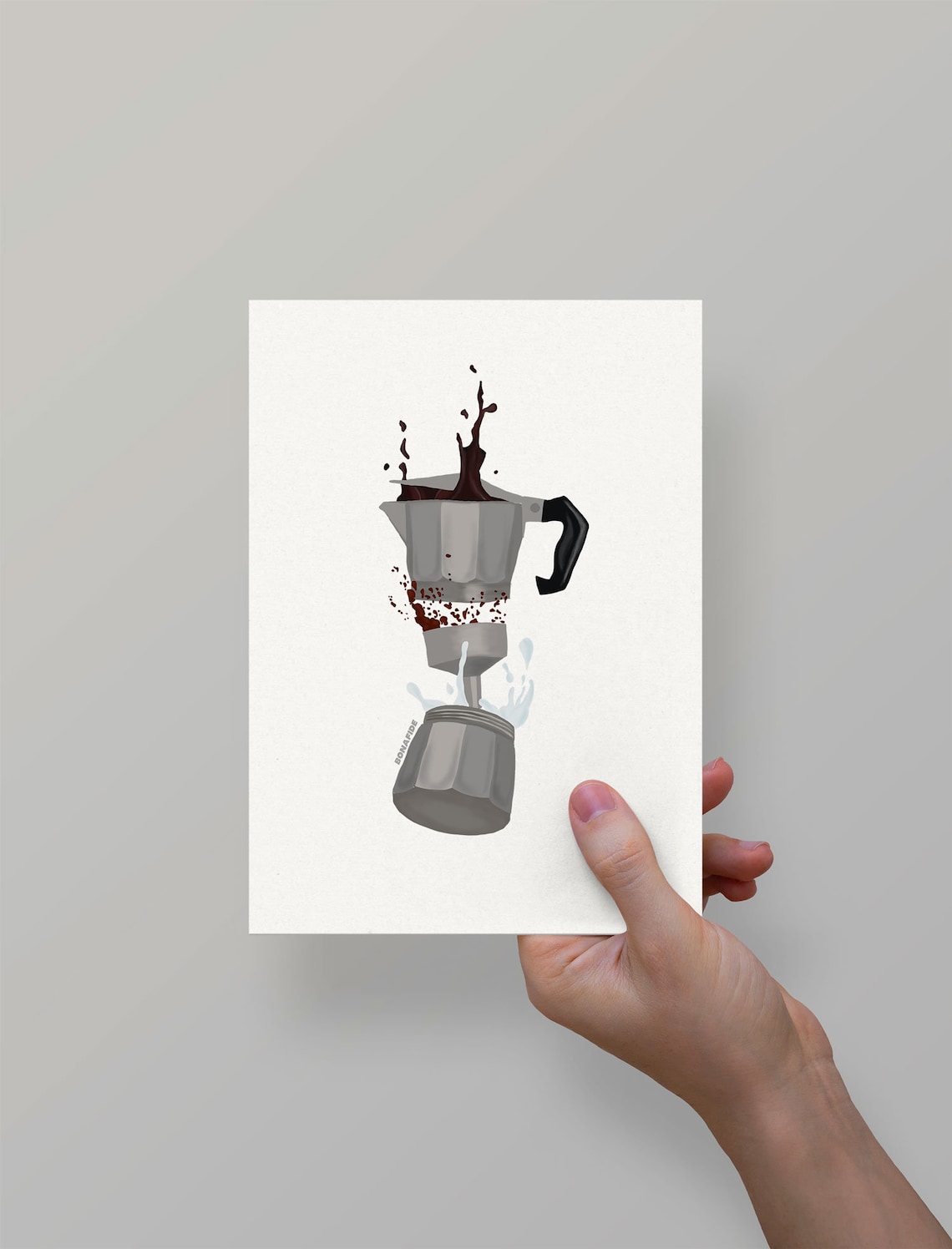 Moka pot coffee pot art wall art print handmade Etsy