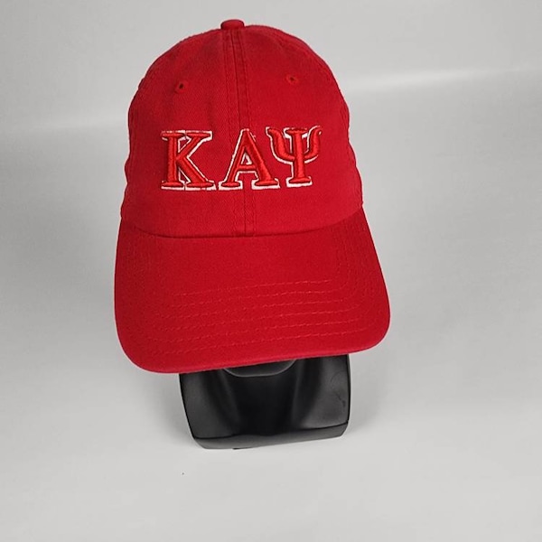 Kappa Alpha Psi Red Cap, Black Men, 6 Panel Low Profile Fraternity Cap, Adjustable One Size Fits All Baseball Cap