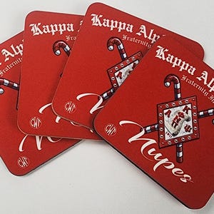 Kappa Alpha Psi Fraternity Coaster w/Mahogany Wood Holder