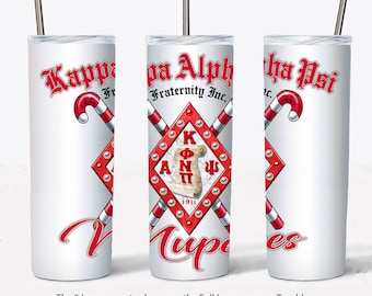 Kappa Alpha Psi | Nupes | Red & White | Fraternity | Skinny Tumbler