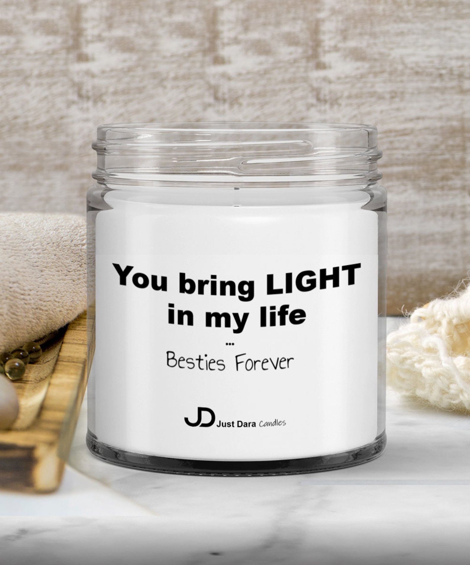 You Bring Light In My Life Besties Forever Candle. BFF Etsy