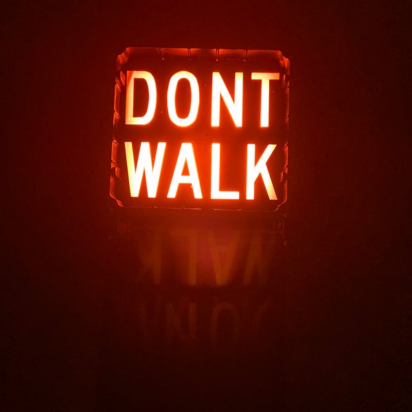 Vintage Walk, Don't Walk Traffic Pedestrian Sign Light.