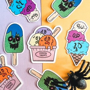 Ice Scream Sticker Pack | Horror Vinyl Sticker | Vinyl Sticker | Spooky Sticker | Halloween Sticker | Laptop Sticker | Fun