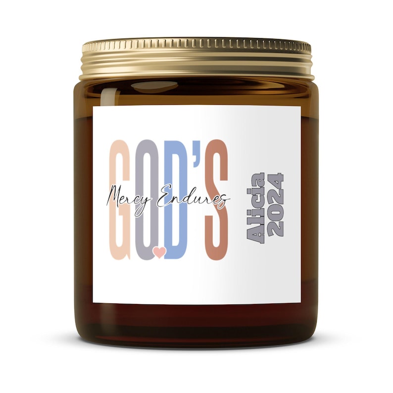 Personalized Christian Candle, Religious Candles With Name, Faith