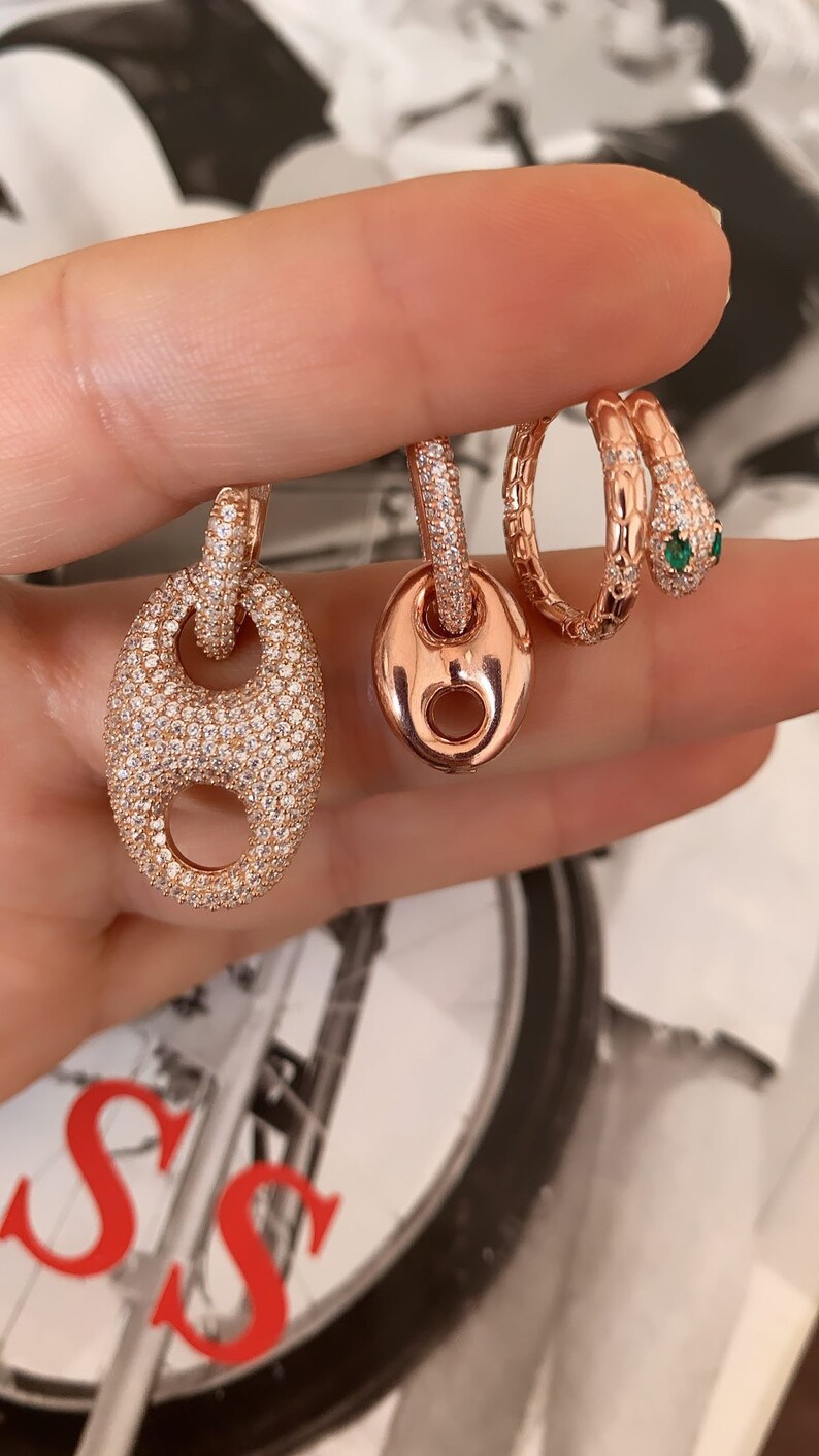 Gift for Her Dainty Earring Rose Gold Vermeil Gemstone Button Drop Earring Cubic Zirconia Gemstone 925 Solid Sterling Silver