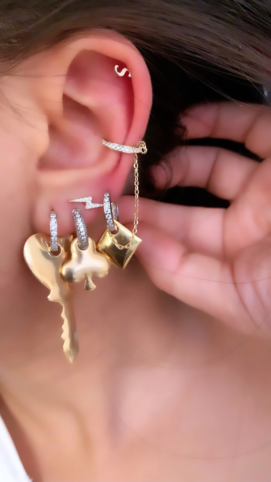 Initial Letter Helix Piercing Alphabet Minimal Stud Etsy