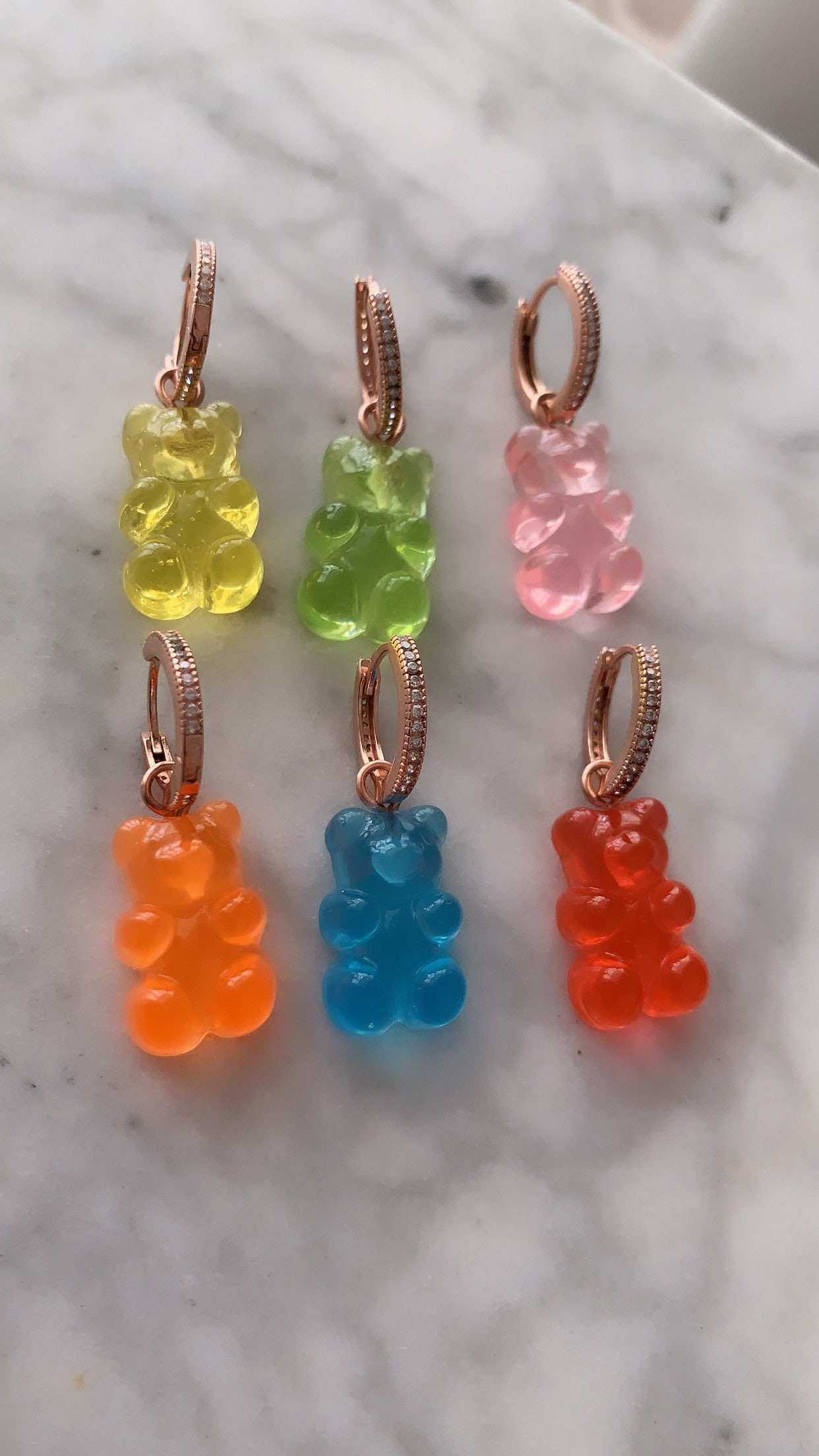 Gummy Bear Drop Earring Minimal Colorful Earring Cubic | Etsy