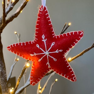 Handmade Set of 3 Scandinavian Style Felt Christmas Decorations image 10