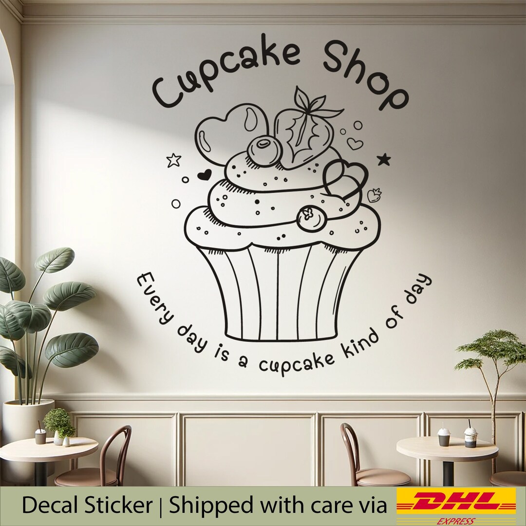 Eye-catching Elegance Realistic Hand Drawing Design Cupcake Window and ...