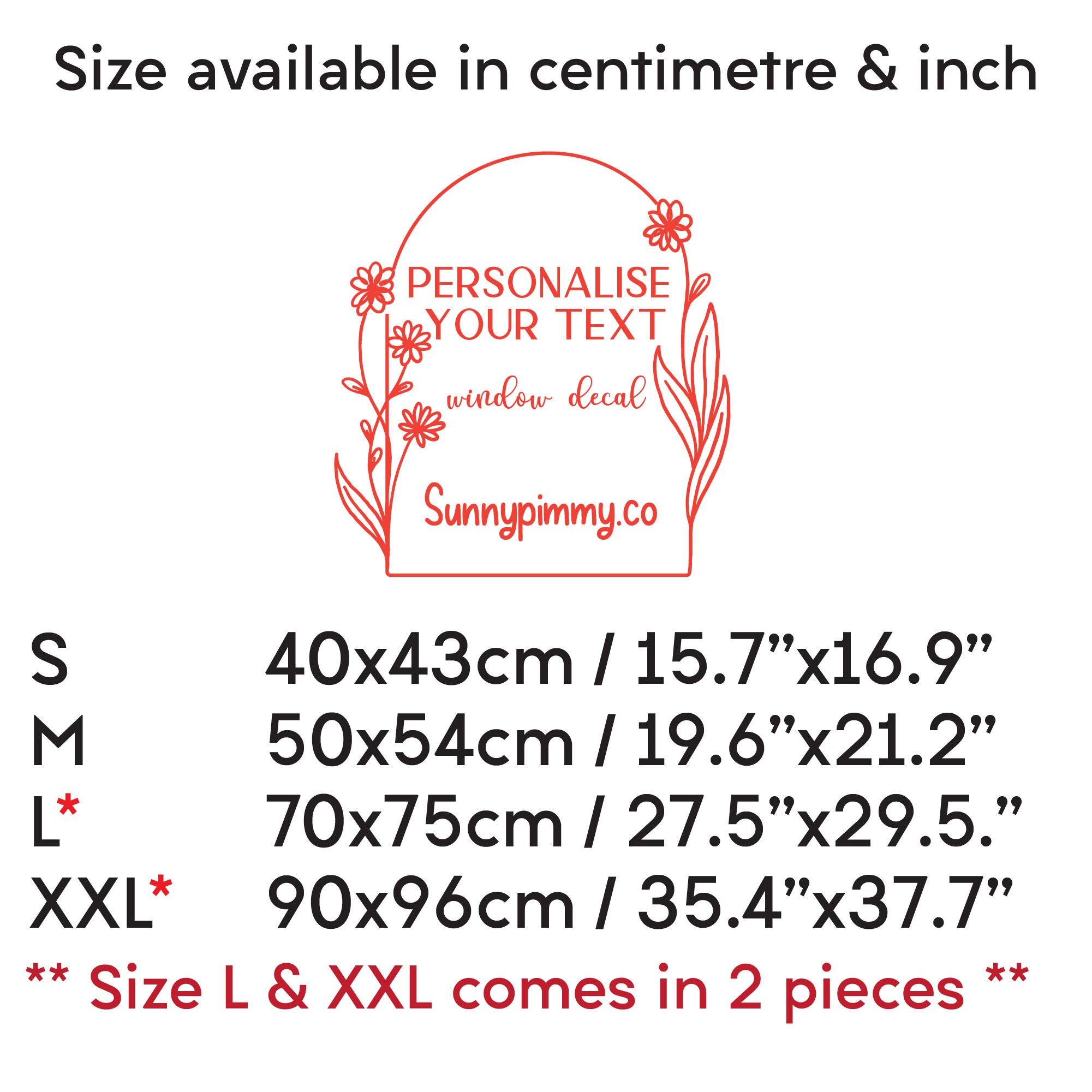 Floral Arch Shape Decal for Glass Door Window Customise Text Etsy