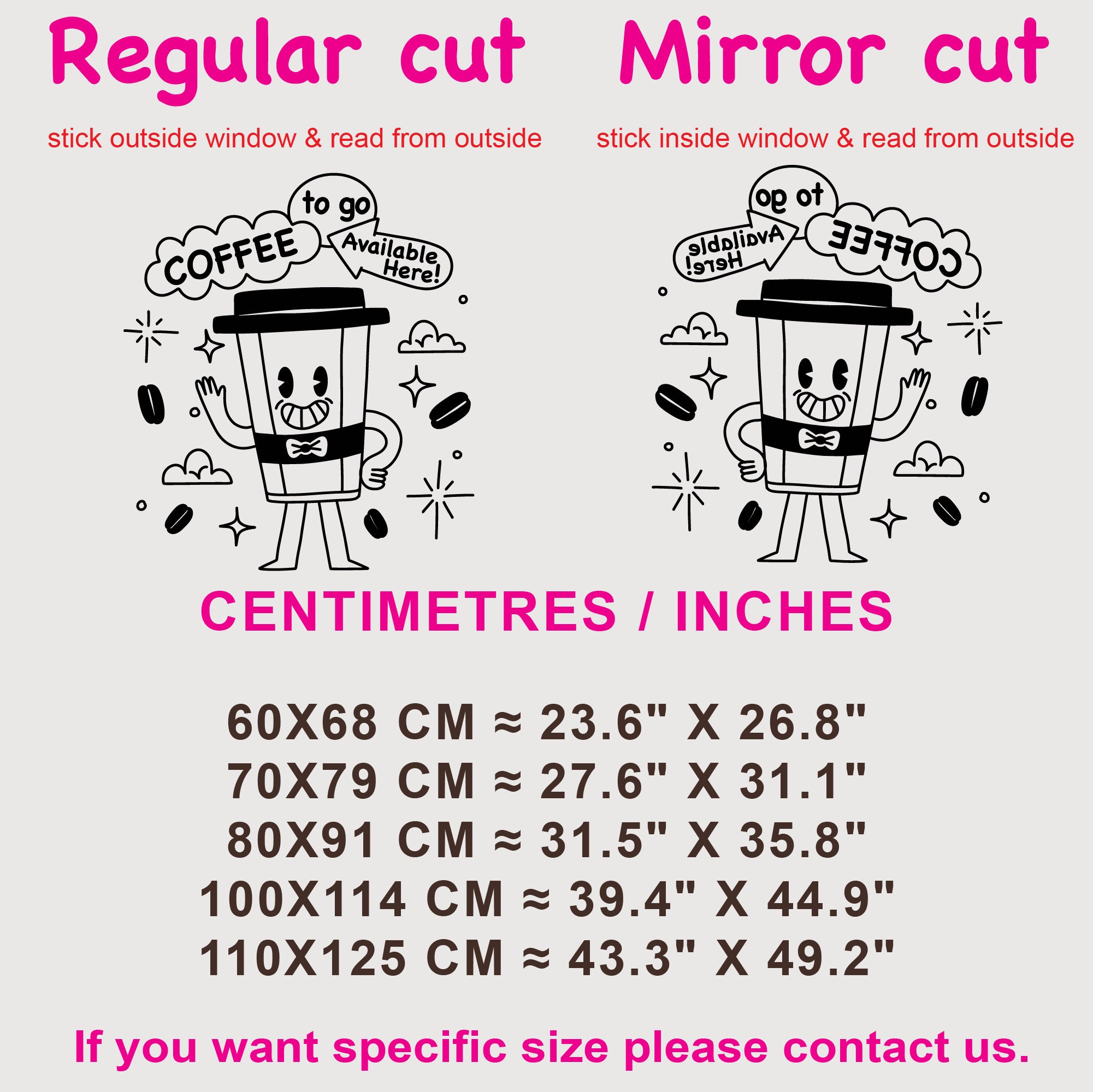 Foliado® Aufkleber "Coffee 2 Go" - 50x50cm Digitaldruck