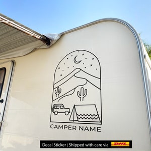 Calcomanía de vinilo personalizada para automóviles y furgonetas camper: pegatinas con letras de nombres personalizadas, ¡salga a la carretera con estilo! Calcomanías de vinilo personalizadas para automóviles