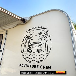 Calcomanía de vinilo personalizada para automóviles y furgonetas camper: pegatinas con letras de nombres personalizadas, ¡salga a la carretera con estilo! Calcomanías de vinilo personalizadas para automóviles