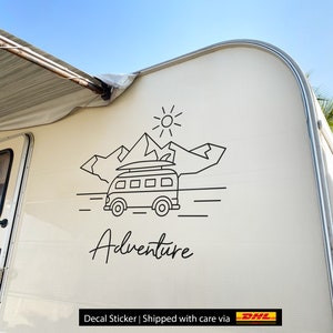 Mountains, Forests, & Combi Vans: The Ultimate Camping Decal for Cars, Camper Van Vinyl Decal - Car Decor for Adventurous Souls!