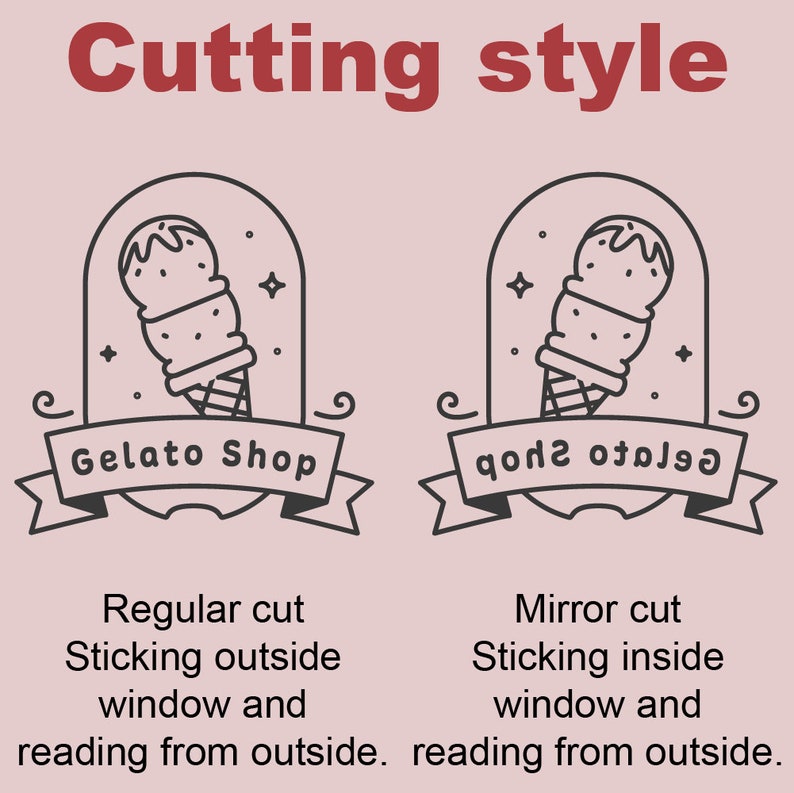 Gelato Ice-cream Logo Vinyl Decal Design for Cafe Window and Wall ...