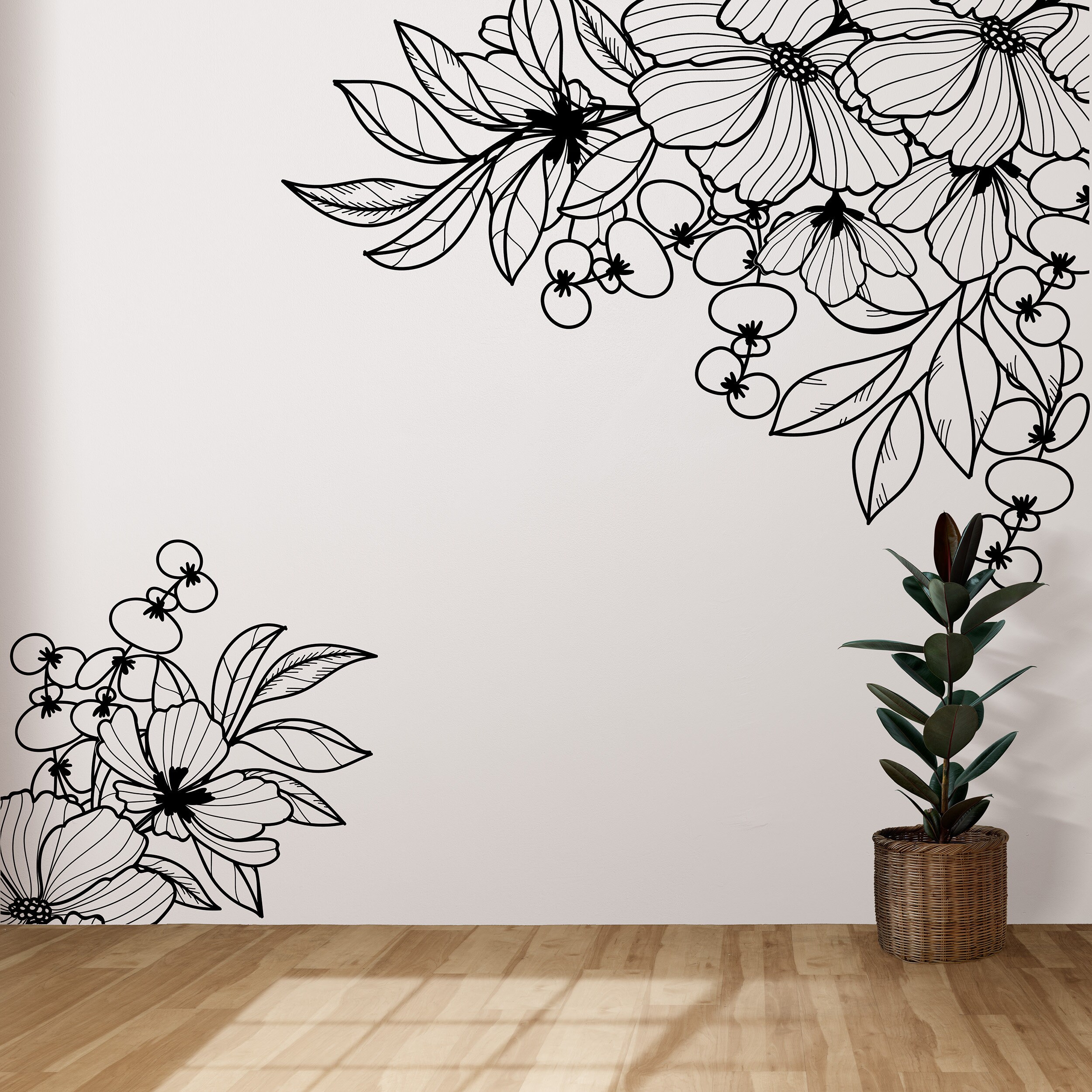 Adesivo in vinile con margherita gerbera: adesivo floreale con motivo lineare per finestre, pareti e vetrine - Italia