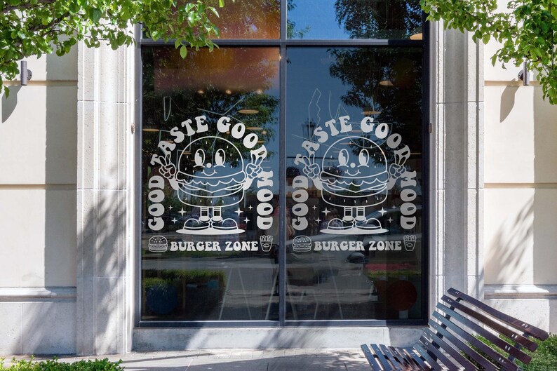 Large Macot Burger Wall Decal Sticker Perfect for Cafe and Eateries ...