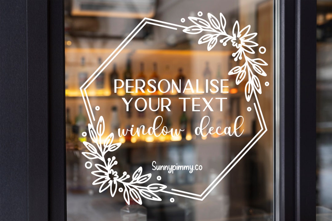 Geometric Wreath Decal on Glass Door and Shop Window Etsy