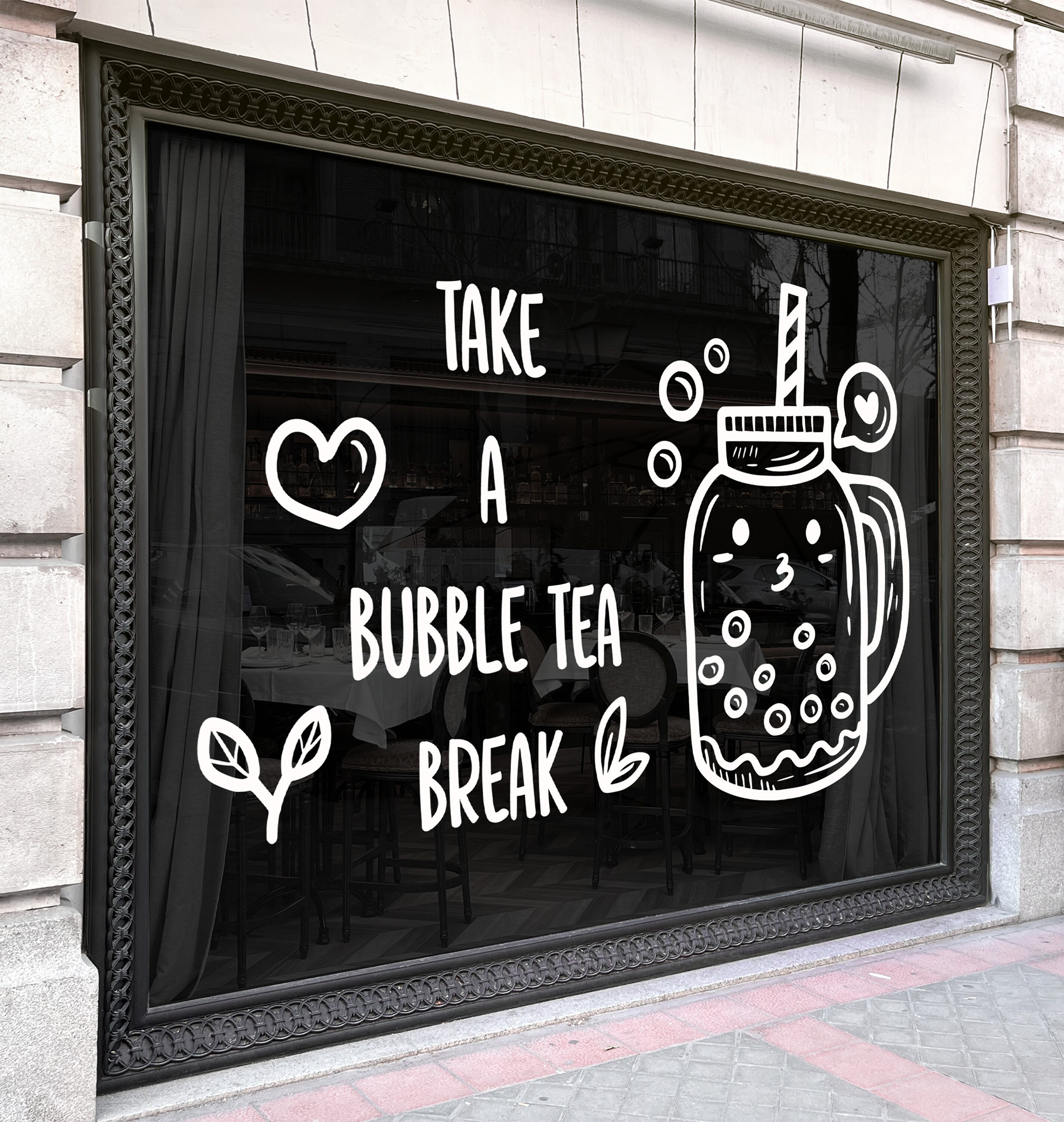 Bubble Tea-themed Vinyl Decal - Perfect for Cafe Windows & Wall ...