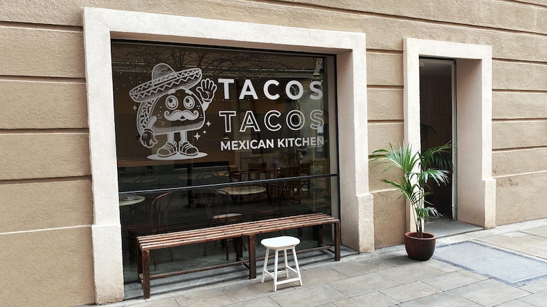 Mascot Mexican Tacos Food Quote or Business Logo Decal Sticker Window ...