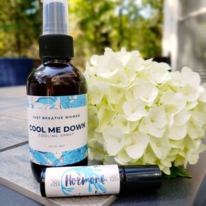Cool Me Down Hot Flash Cooling Mist / Spray corporal refrescante / Sofocos / Alivio de la menopausia / Spray de enfriamiento de la piel / Aceites esenciales /