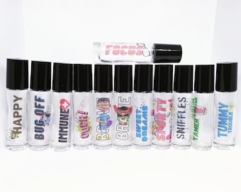 Kids Essential Oil Rollers | Kids Essential Oils| Children's Aromatherapy | 100% Pure Essential Oils | 10ml Bottle| Gifts for Kids