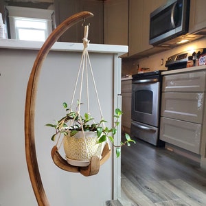 Hanging plant stand, plant stand, plant basket, wood plant stand, woodandsoil, indoor planter, plant stool, Christmas gift for wife, plants image 1