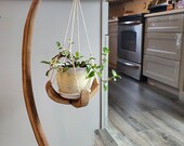 Hanging plant stand, plant stand, plant basket, boho, wood plant stand, woodandsoil, plants, planter, plant shelf, plant stool, home decor