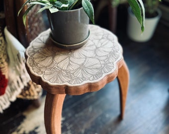 Blumenblätter, Blumenständer, Beistelltisch, Pflanzenregal, Holztisch, Geschenk für Pflanzenliebhaber, Pflanzenhocker, Übertopf, Holzpflanzenständer, Pflanzen