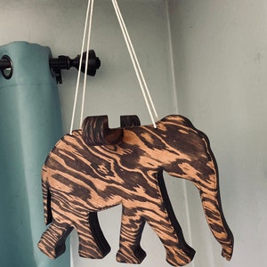 Elephant plant hanger, wood planter, indoor plant hanger, plant shelf, elephant decor, plant accessories, gift for plant lover, plant stand image 5