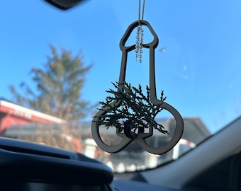 MINI Morningwood junior, air plant hanger, small hanger, car decor, review mirror accessories.