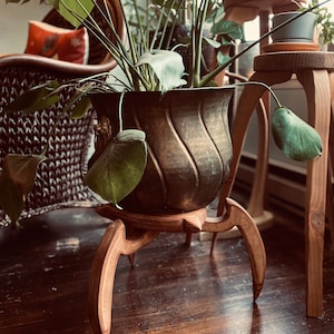 Alien plant stand, small plant stand, wood planter, indoor plant stool, shelf for plants, plant holder, Valentine’s gift for friend, plants