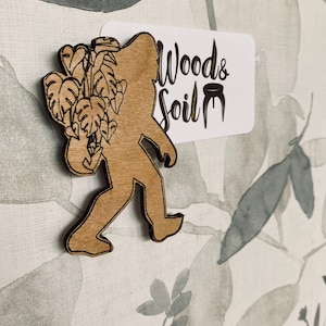 Sasquatch plant magnet, Sasquatch magnet, refrigerator magnet, plant decor, kitchen magnet, Bigfoot accessories, Bigfoot magnet, plant gift